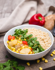 Corn Chowder with Rice on the side 