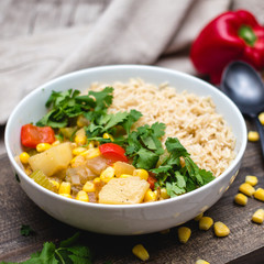 Corn Chowder with Rice on the side 