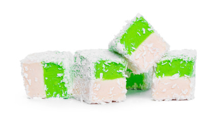 Tasty Turkish delight isolated on white