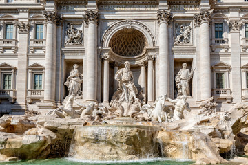 view of the central part of the Trevi fountain