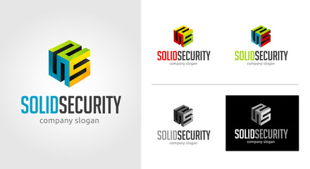 S Letter Cube Logo Template Set