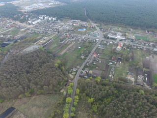 Aerial view of the Saburb landscape (drone image).  Near Kiev,Ukraine