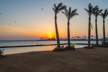 Sunrise on a peninsula of Hurghada