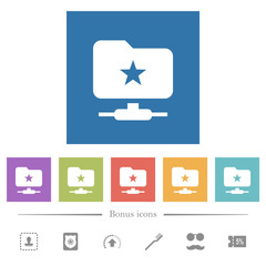 Marked FTP flat white icons in square backgrounds