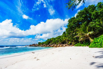 beautiful tropical beach with granite rocks,white sand,turquoise water,seychelles 3