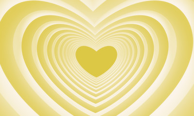 Yellow Geometric Heart shape abstract background. 3d rendering.