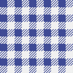 Vector seamless texture with vichy cage ornament. White and blue cages