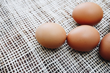 Fresh brown eggs