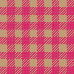 Vector seamless texture with vichy cage ornament. Brown and pink cages