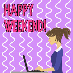 Conceptual hand writing showing Happy Weekend. Concept meaning something nice has happened or they feel satisfied with life Strip Size Lined Paper Sheet Hanging Using Blue Clothespin