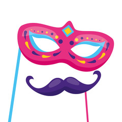 carnival mask and mustache