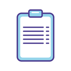 Blue chek list   icon vector illustration  isolated on white background. medical icon