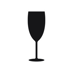 Champagne glass simple icon. Vector illustration isolated on white background. 