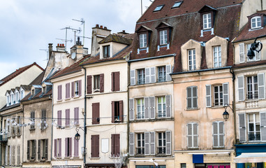 Fototapeta na wymiar Typical french buildings in Meaux, Paris region