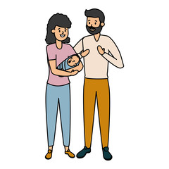 mom dad and baby