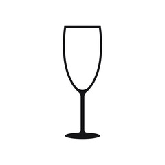Champagne glass simple icon. Vector illustration isolated on white background. 