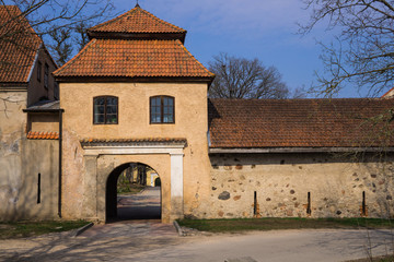 Renovated old manor Shlokenbek in Latvia.7 April 2019.