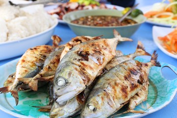 Barbecued fish