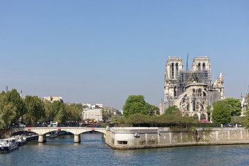 Fototapeta na wymiar 19 Apr 2019 - Paris, France - Notre-Dame de Paris after April 15th Fire