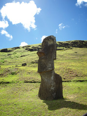 Moai, Stone Head Sculpture in Rapa Nui, Easter Island, Chile.