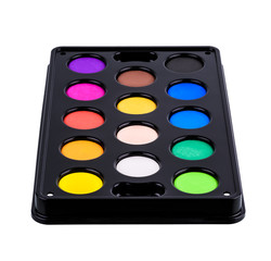 watercolor paint set isolated on white background