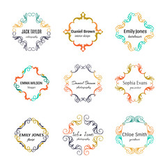 Handdrawn decorative frames isolated on white background