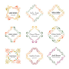 Handdrawn decorative frames isolated on white background