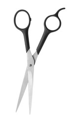 New scissors on white background. Professional hairdresser tool