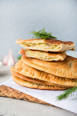 Постное блюдо. Чебуреки с картофелем и грибами. Ужин