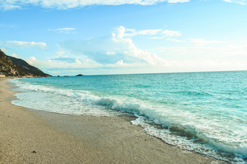 Kathisma Beach, Lefkada Island, Greece. Kathisma Beach is one of the best beaches in Lefkada Island in Ionian Sea