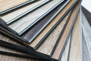 PVC Polymer Vinyl sample for customers to choose the floor design within the copy space .