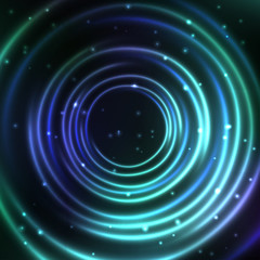 Blue abstract cosmic circles