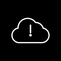 Cloud with exclamation mark on black background