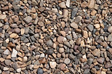 Colorful small pebbles or stone in garden.