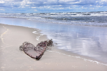 Serce Morze Bałtyckie - Plaża - mierzeja wiślana