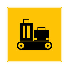 baggage claim on yellow signage