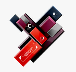 Obraz premium Geometrical design squares abstract banner, glossy shiny effects