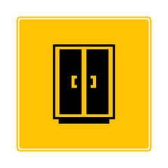 closet on yellow background