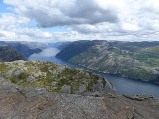 Naklejka premium Preikestolen pulpit. Lysefjord fiord. Norway