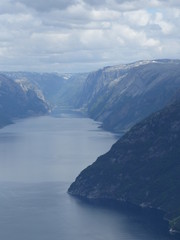 Preikestolen pulpit. Lysefjord fiord. Norway