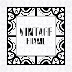 Modern art deco frame. Vintage ornamental border. Design a template for invitations, leaflets, greeting cards and packaging of luxury products. Retro luxury background. Vector illustration