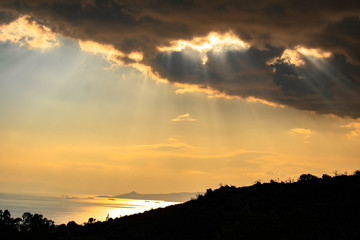 sunset in the mountains