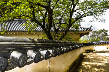 Castle and garden in japan