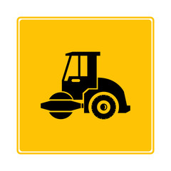 roll compactor icon in yellow background
