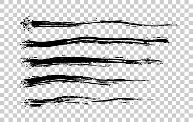 Handwrite Brush strokes set. Handmade design elements. Isolated object. Vector Illustration.