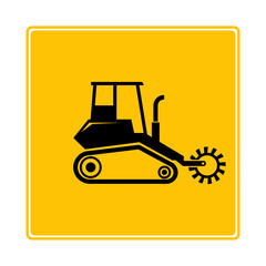 roll compactor icon in yellow background