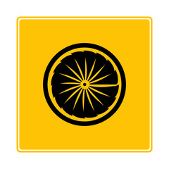 jet turbine, wind blade icon in yellow background