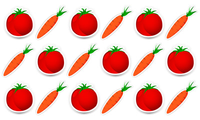 Tomato and carrot wallpaper design