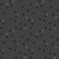 Seamless pattern graphic vector, grey diagonal square dot on black background.