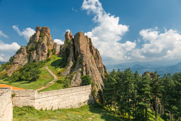 View on the fortress Kaleto and the Belogradchik rocks from the top, Belogradchik , Bulgaria